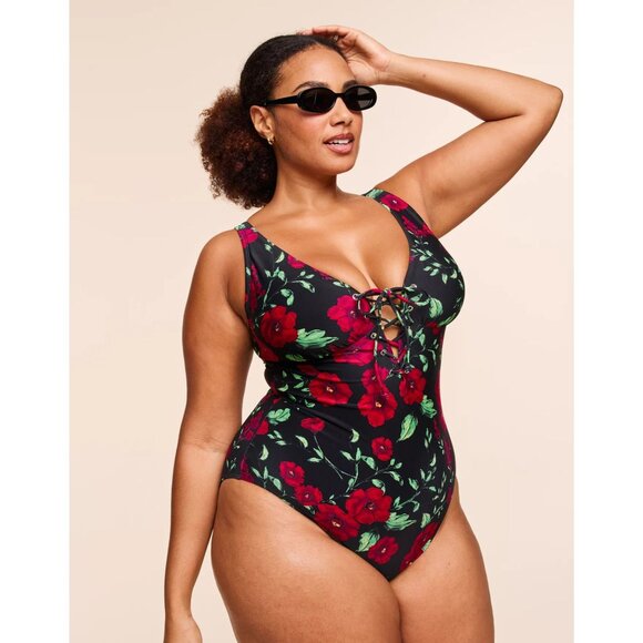 New! Adore Me Print Evangeline Contour One Piece Swimsuit Size 2X 41820 - Picture 3 of 11